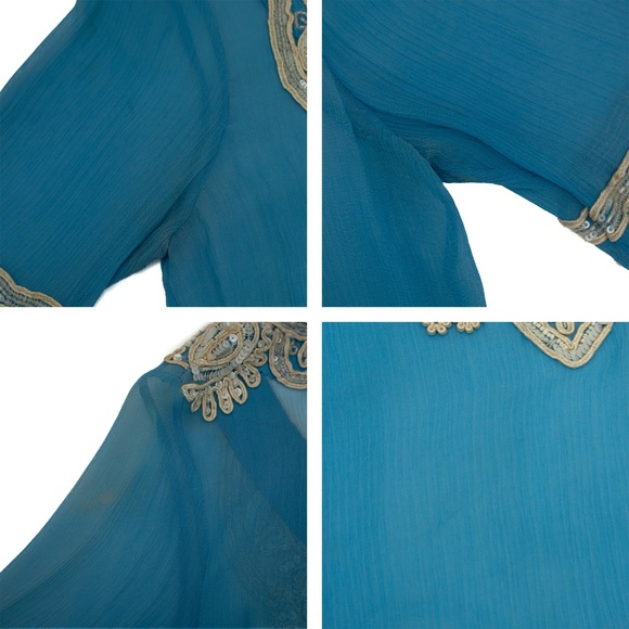 Calypso St. Barth Sheer Embroidered Tunic Dress Blue Size XS - Picture 6 of 6